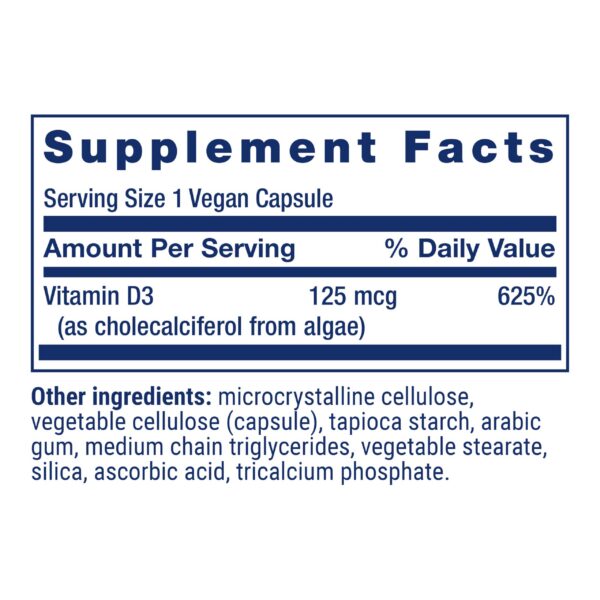Cápsulas Life Extension Vitamin D3 vegano