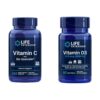 Version 1.0.0 Frente de la etiqueta Life Extension Vitamina C y Quercetina + D3