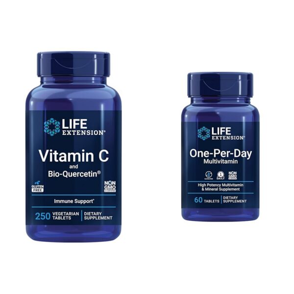 Frente de la etiqueta Life Extension Vitamina C y Quercetina Phytosome