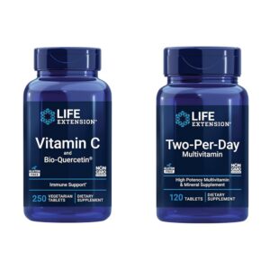 Version 1.0.0 Frontal del producto Life Extension Vitamina C y Quercetina Phytosome