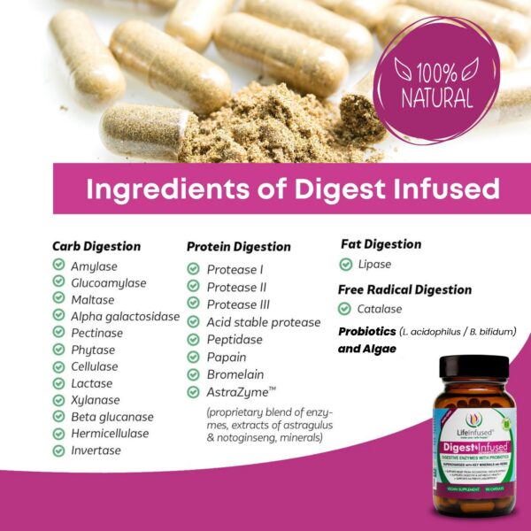 Enzimas digestivas vegetales Life Infused