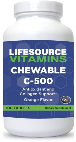 Tableta masticable LifeSource Vitamina C sabor naranja