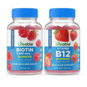 Frente Lifeable Biotina Vitamina B12 gomitas