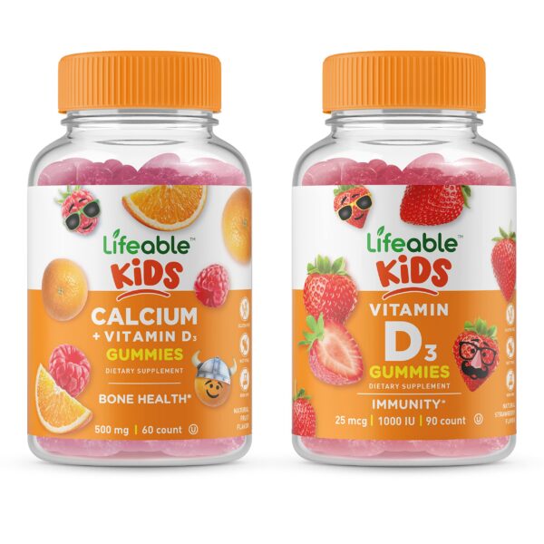 Frasco Lifeable calcio con vitamina D para niños