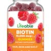 Lifeable gomitas biotina 10000mcg cabello piel y uñas