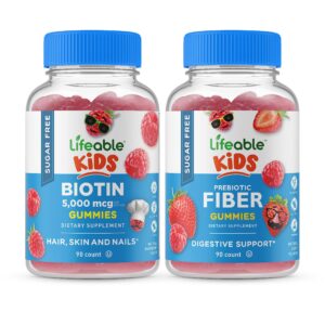Lifeable gomitas de biotina y fibra para niños sin azúcar