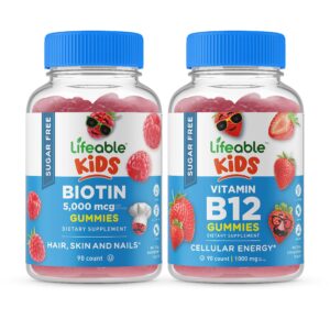 Lifeable gomitas biotina vitamina b12 para niños sin azúcar
