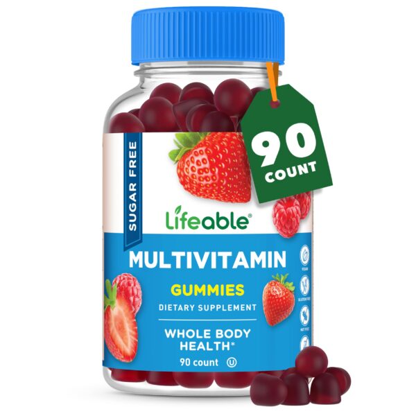Frasco Lifeable gomitas multivitamin sin azúcar frasco frontal