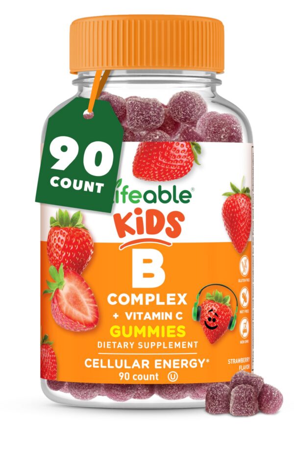 Lifeable gomitas veganas complejo B para niños sabor fresa