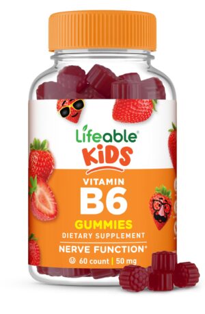 Lifeable gomitas vitamina b6 sabor fresa 60 unidades para niños