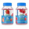 Paquete gomitas vitamina D 5000 UI y biotina Lifeable sin azúcar