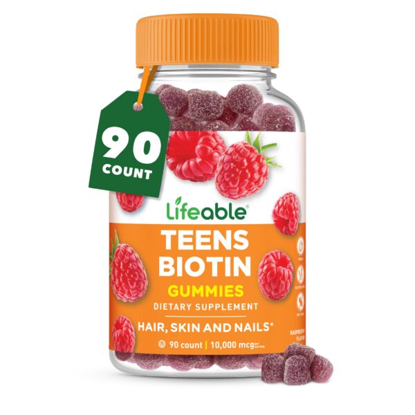Lifeable gummies biotina para crecimiento de cabello y uñas saludables