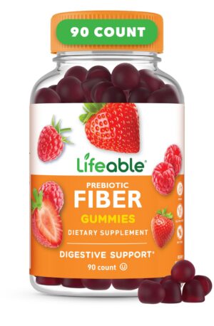 Lifeable gummies fibra prebiótica para adultos sabor baya