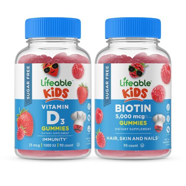 Frente del envase Lifeable Kids Vitamin D Biotin