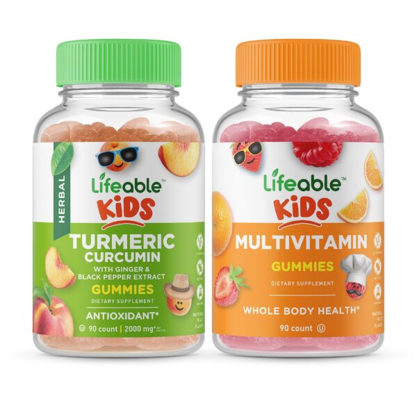 Version 1.0.0 Frente del frasco Lifeable Turmeric Curcumin Niños