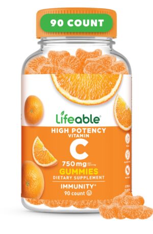 Lifeable gomitas de vitamina C sabor naranja en frasco