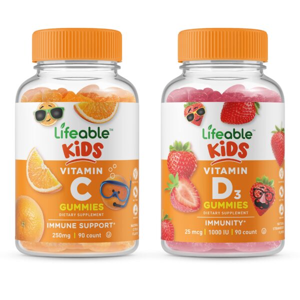 Gomitas Lifeable Vitamin D para niños frasco frontal