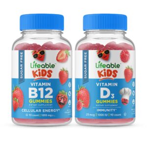 Version 1.0.0 Paquete de gomitas de vitamina B12 y D para niños Lifeable