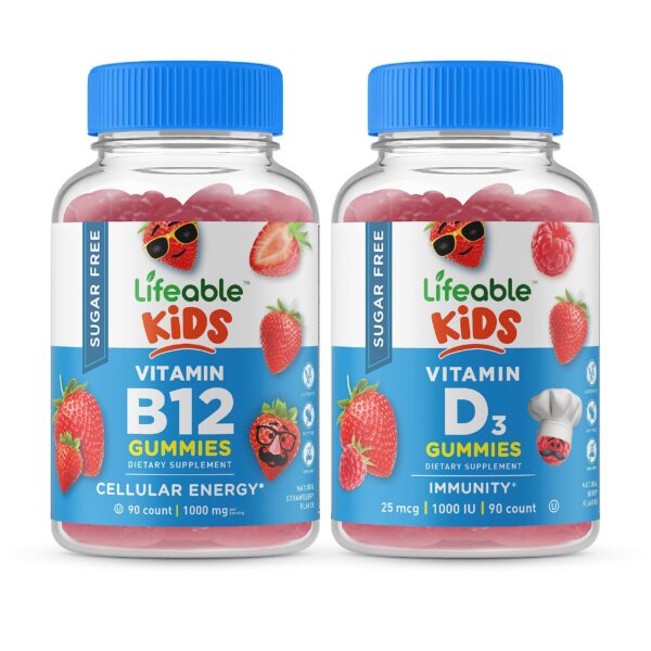 Paquete de gomitas de vitamina B12 y D para niños Lifeable