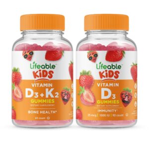 Version 1.0.0 Lifeable vitamina D3 K2 niños gomitas frasco 60 unidades