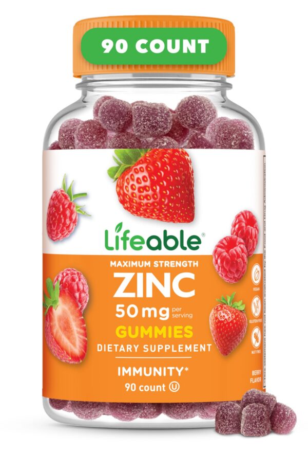 Lifeable Zinc Gummies frasco frontal