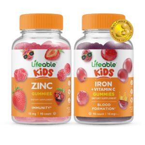 Frasco frontal Lifeable Zinc Kids gomitas