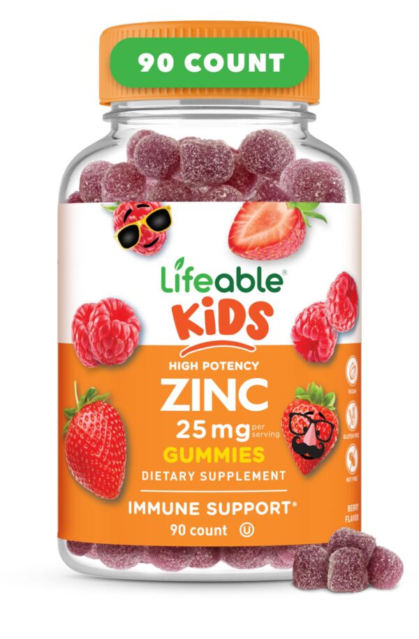 Gomitas zinc Lifeable para niños frente