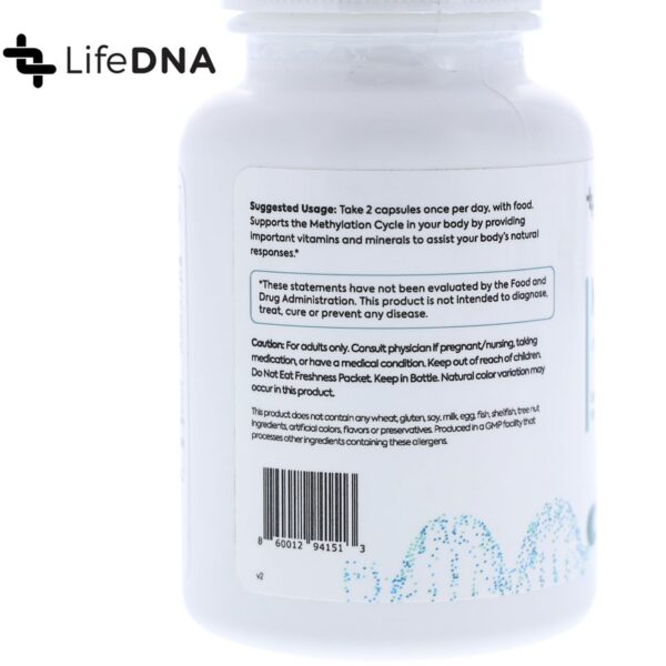 Etiqueta frontal Lifedna metilfolato