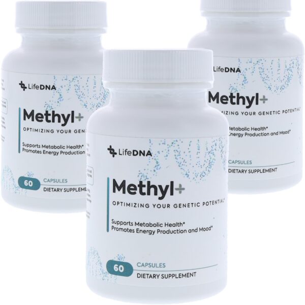 Frasco frontal de Lifedna complejo multivitamínico metilado