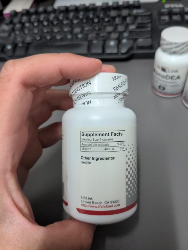 LifeLink Vitamin E Complex etiqueta lateral