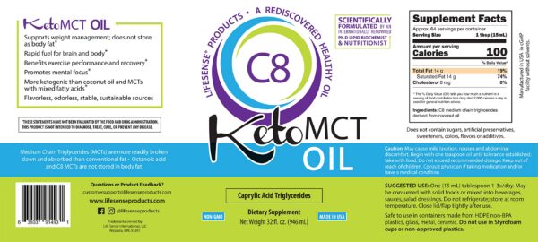 Etiqueta LifeSense MCT Oil cetogénica