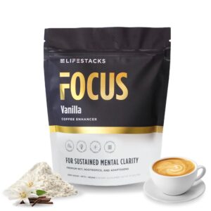 LIFESTACKS Focus Coffee Creamer 20 porciones para energía y enfoque