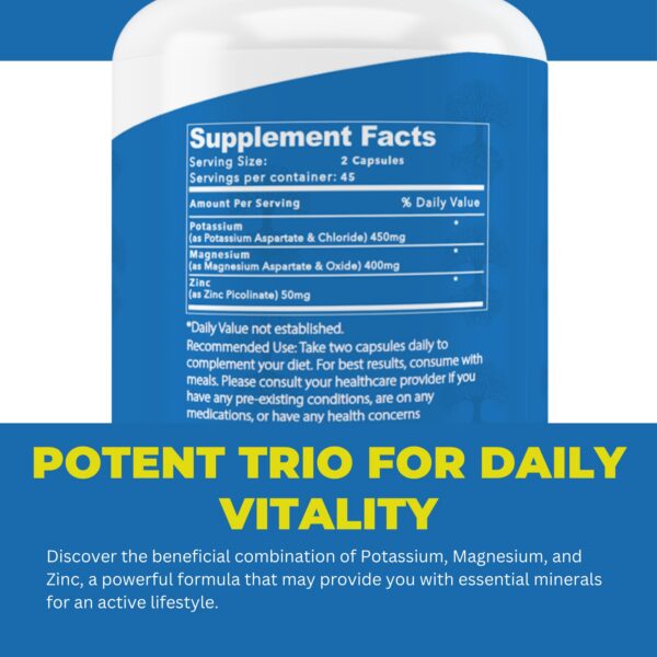 Etiqueta frontal LifeStrength magnesio potasio zinc