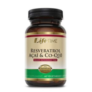 Version 1.0.0 Frontal de LifeTime Resveratrol Acai CoQ10 Veg 60 Count