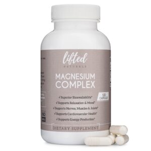 Frasco Lifted Naturals Magnesium Complex y etiqueta