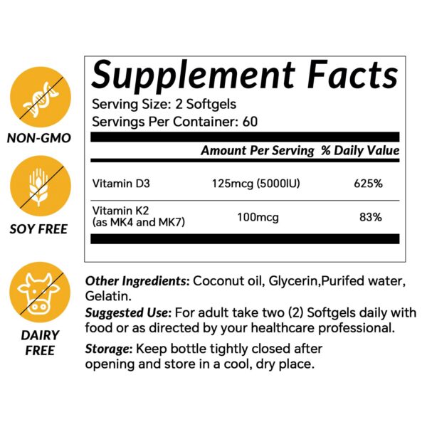 Etiqueta LIIFE D3 K2 con ingredientes