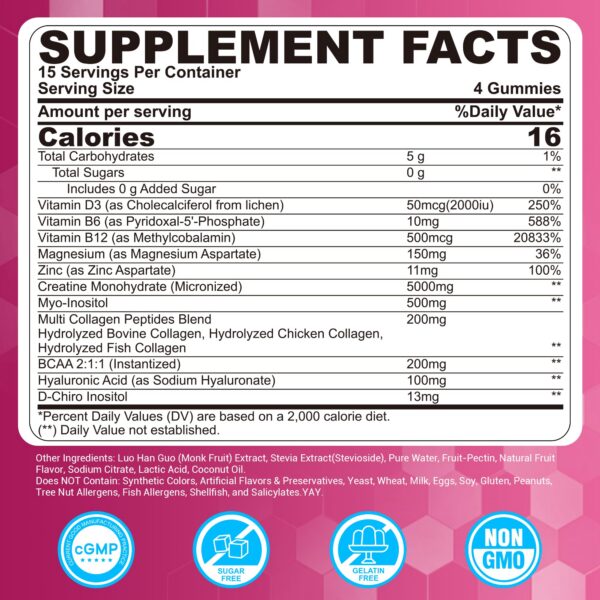 Frasco de gomitas creatina LILICARE (frente)