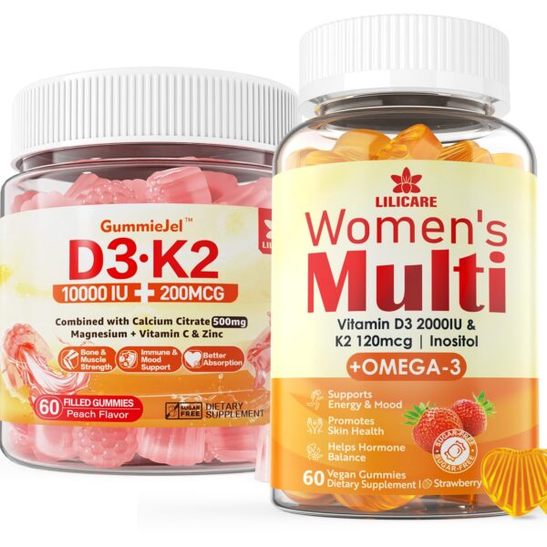 Gomitas sin azúcar D3/K2 de LILICARE – frente