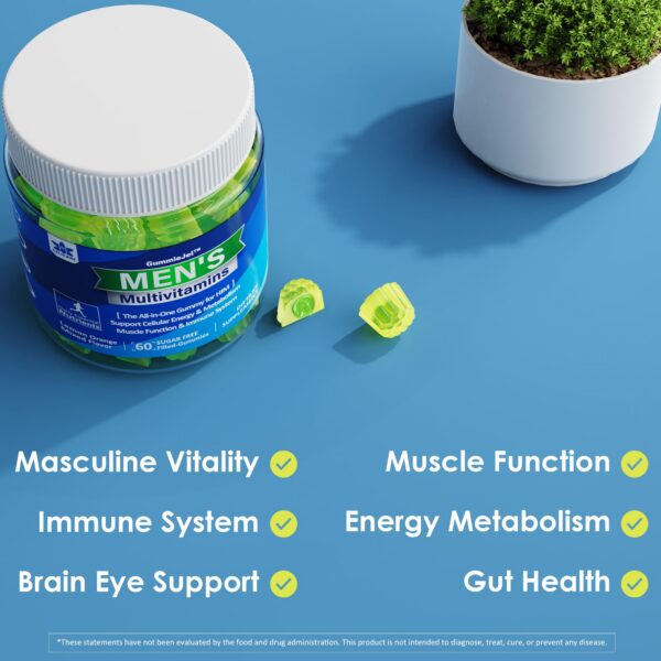 Frente del envase y gomitas