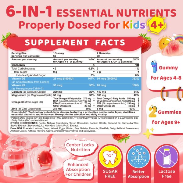 Etiqueta frontal de gomitas D3 K2 calcio Lilicare