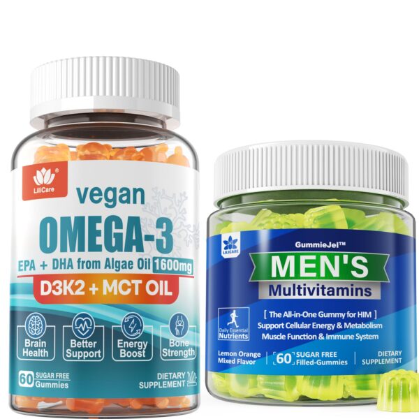 Etiqueta de LILICARE gomitas multivitaminicas hombres Omega-3