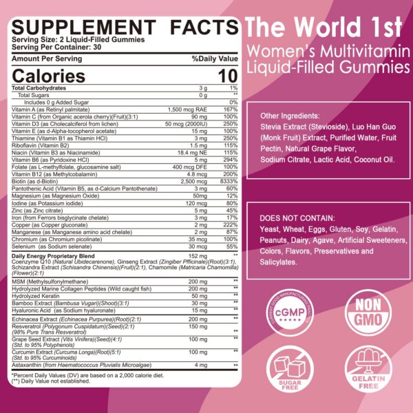 Envase de gomitas Lilicare para mujeres