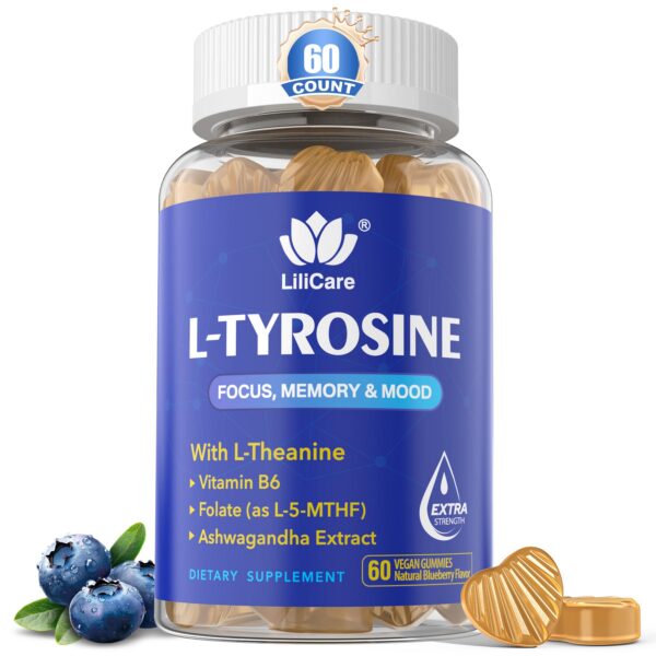 Version 1.0.0 Frente del envase LILICARE L-Tirosina gomitas