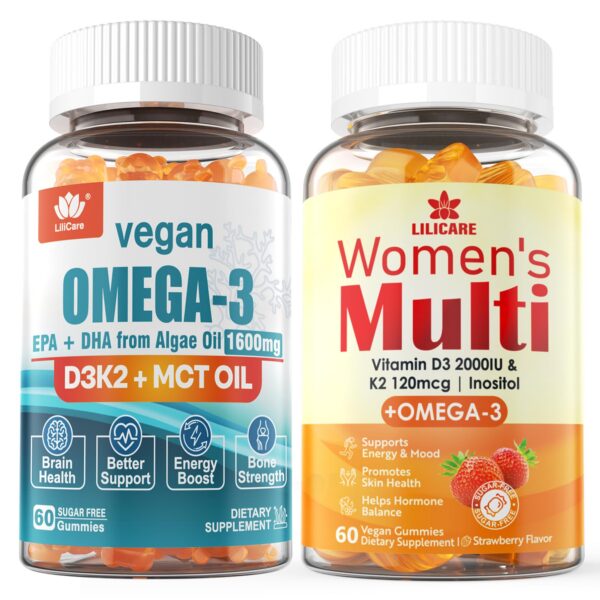 Frente del envase LILICARE omega-3 gomitas mujer