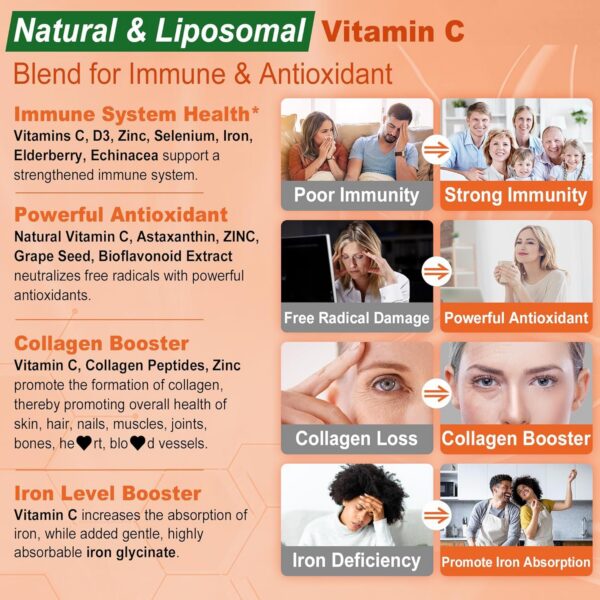 LILICARE suplementos hechos en EE.UU. vitamina C y omega 3 algas