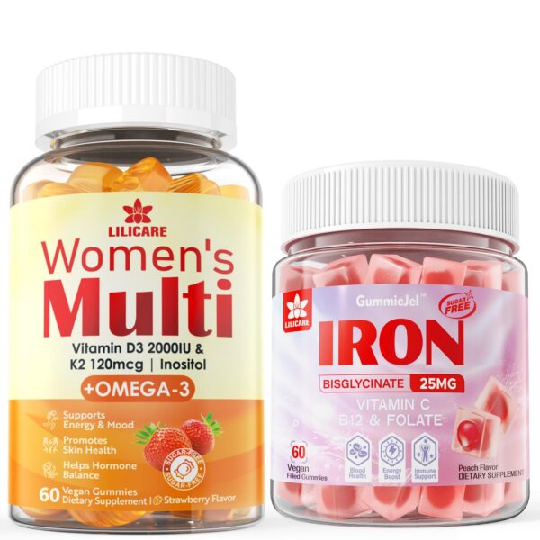 LILICARE gomitas veganas hierro frasco frontal