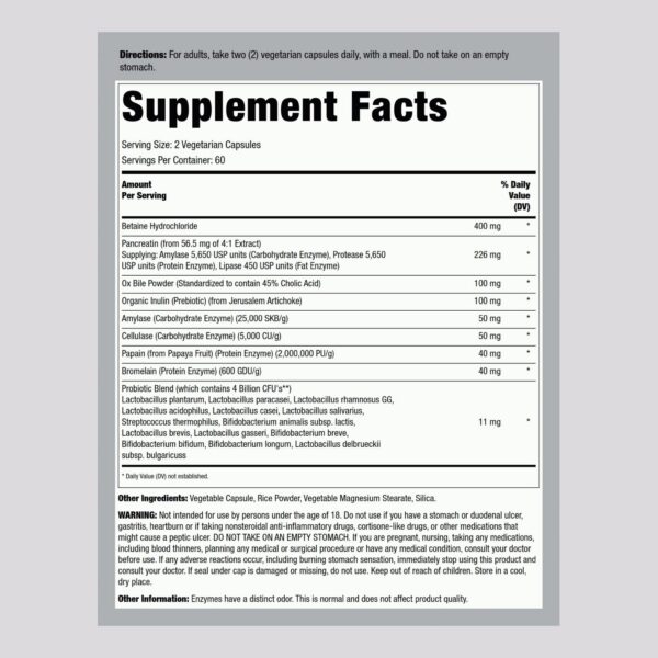 Etiqueta trasera Lindberg Digestant