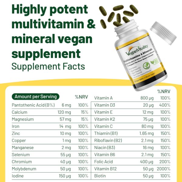 Frasco de multivitamínico vegan
