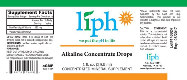 Frente de la etiqueta de Liph Solutions Ultimate Ph Balance