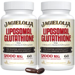 Frasco de liposomal glutathione 2000 mg con L-Serina y Sulforafano